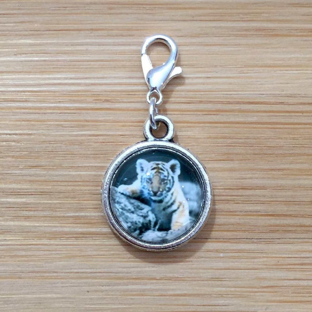 Planner Tiger Cub Glass Cabochon Charm
